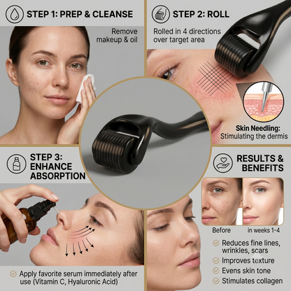 Advanced Micro-Needling Derma Roller (0.25mm) for Radiance & Serum Absorption